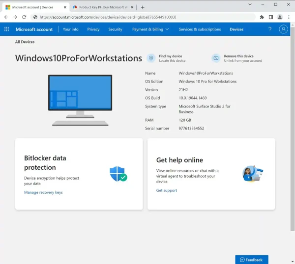 genuine windows 10 pro for workstations license productkey ph
