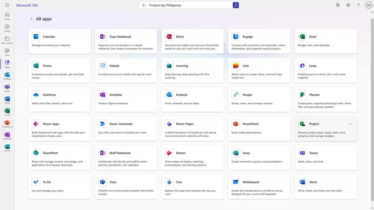 Office 365 online apps dashboard – full list of premium web apps available in the Philippines