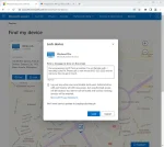 Windows 11 Pro retail license tracking feature shown in Microsoft account, displaying real-time device location in Quezon City, Philippines.