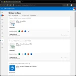 Microsoft Office 2024 genuine lifetime license redeemed under Microsoft account order history.