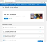Screenshot showing a genuine Microsoft Office Home & Business 2019 license in a Microsoft account under Services & Subscriptions.