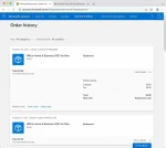Office Home & Business 2021 for Mac license purchase record shown in the Microsoft account's official Order History page.