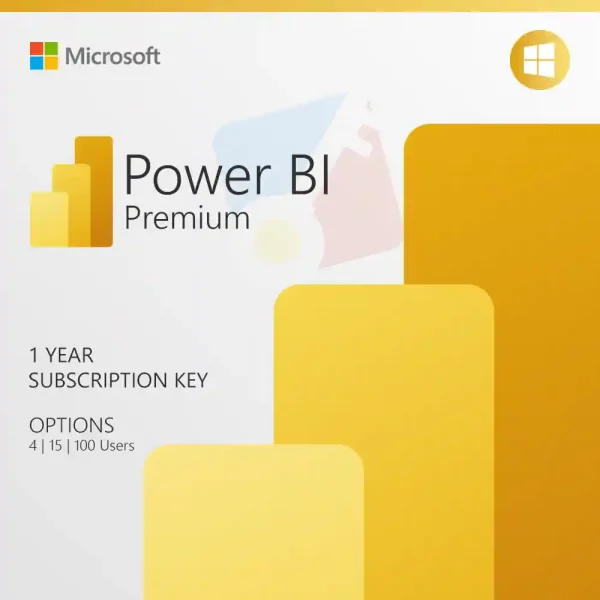 Microsoft Power BI Premium 1-year subscription key for 4 to 100 users, for sale in the Philippines.