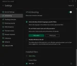 AdGuard Premium license ad blocking settings to block search ads and activate language filters for sale in the Philippines.