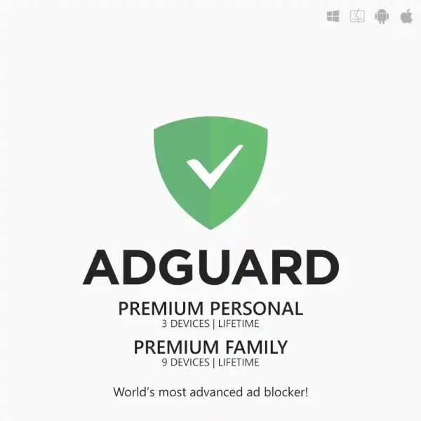 AdGuard Premium license lifetime for Personal (3 devices) or Family (9 devices) to block ads on all apps in the Philippines.