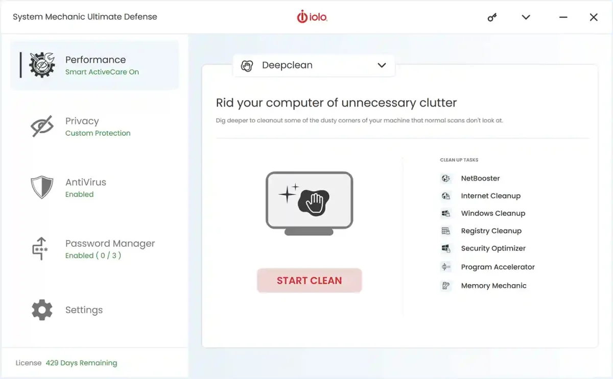 System Mechanic Ultimate Defense License Deepclean remove clutter, clean registry, and optimize Windows in the Philippines.