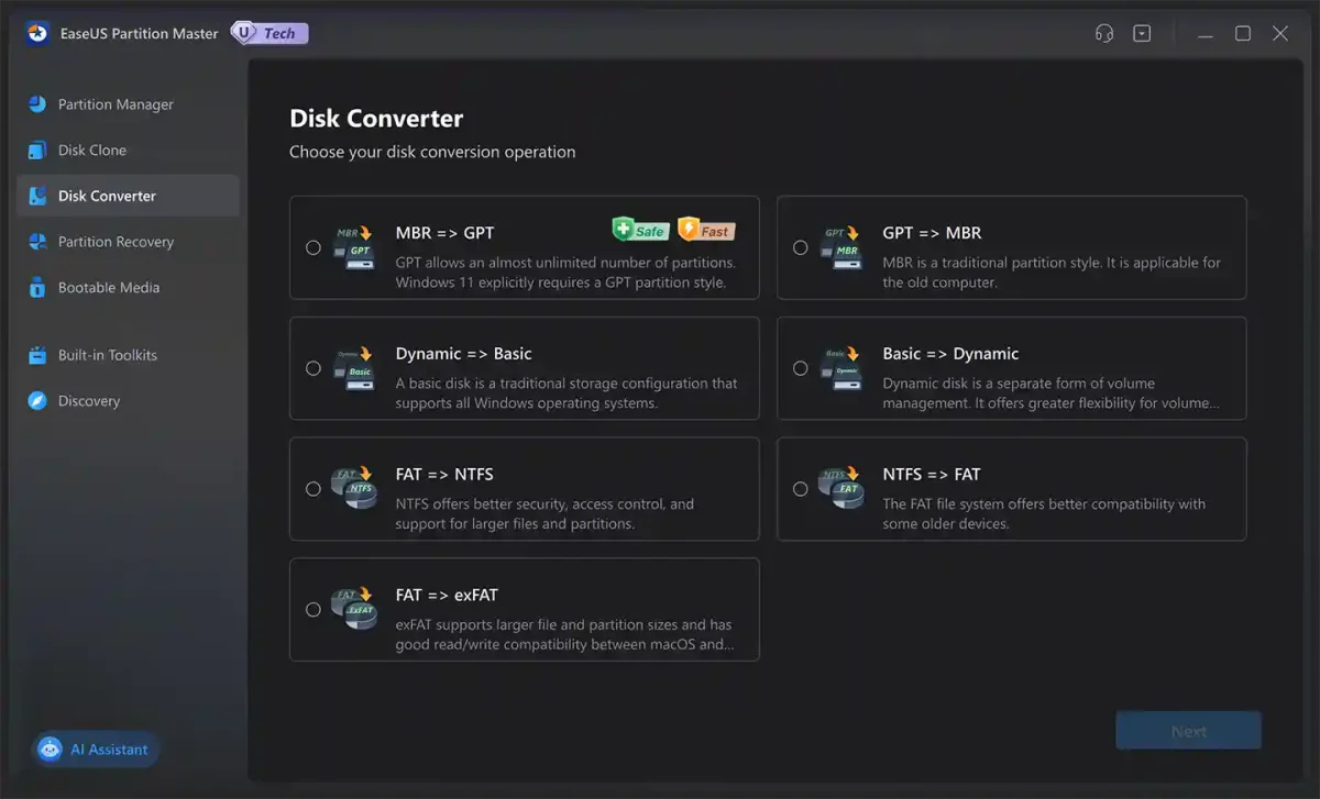 EaseUS Partition Master Enterprise License displaying Disk Converter tools for sale in the Philippines.