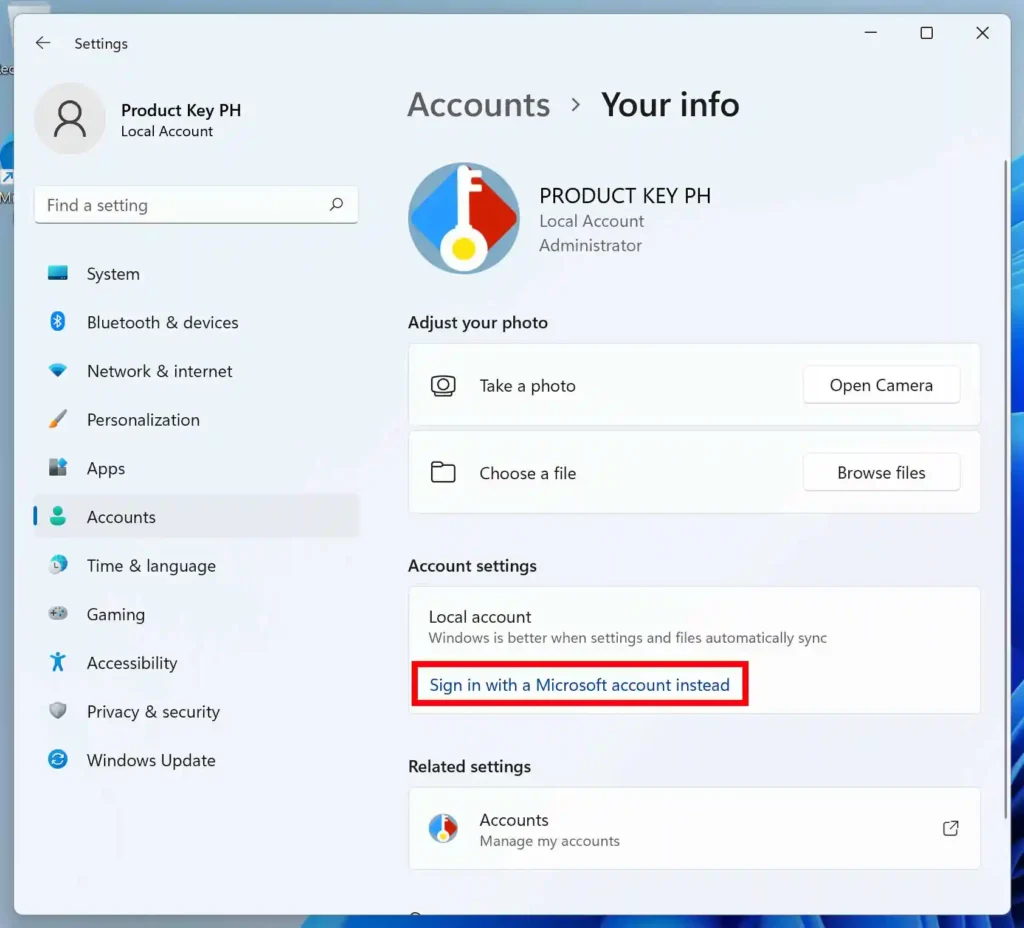 Bind Windows 11 license to Microsoft account