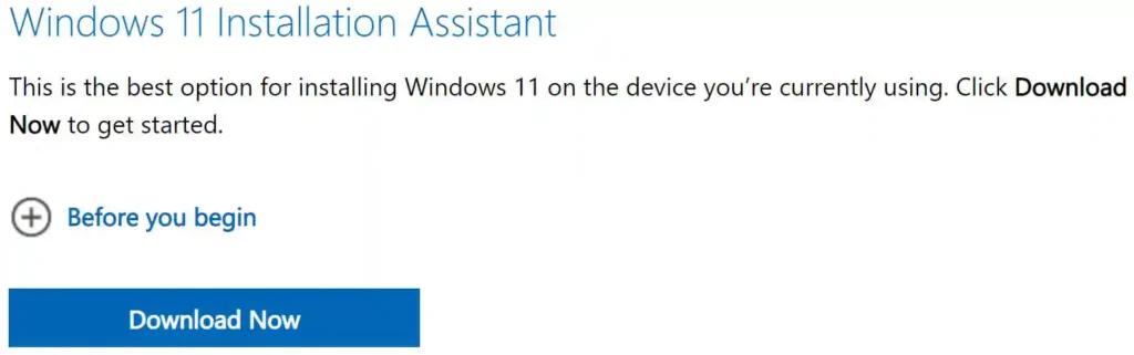 Windows 11 installation assistant