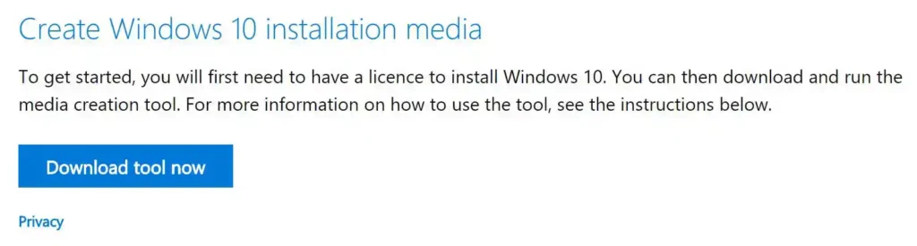 Create Windows 10 USB installer