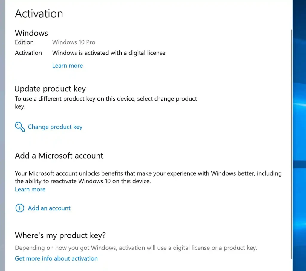 Upgrade Windows 10 to Windows 10 Pro